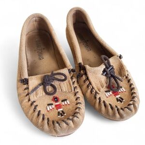 Brown Leather Kids Moccasins